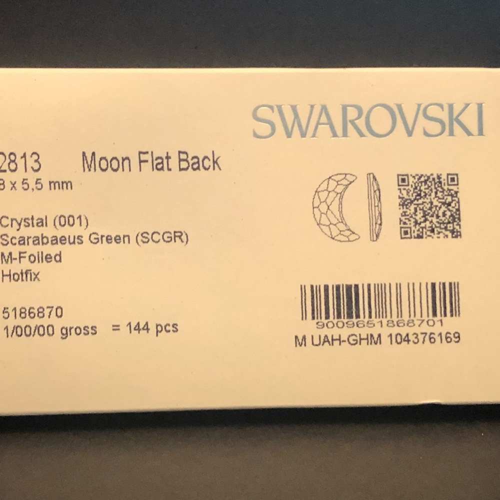 Swarovski Moon Flat Back Crystal Scarabaeus Green